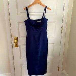 Alexis satin royal navy blue dress